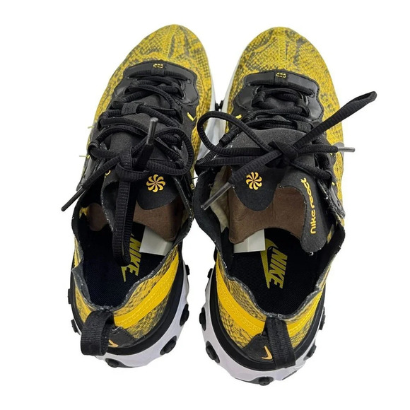 Nike React Element Yellow Snakeskin Womens Sneakers Size 9 - Picture 4 of 8